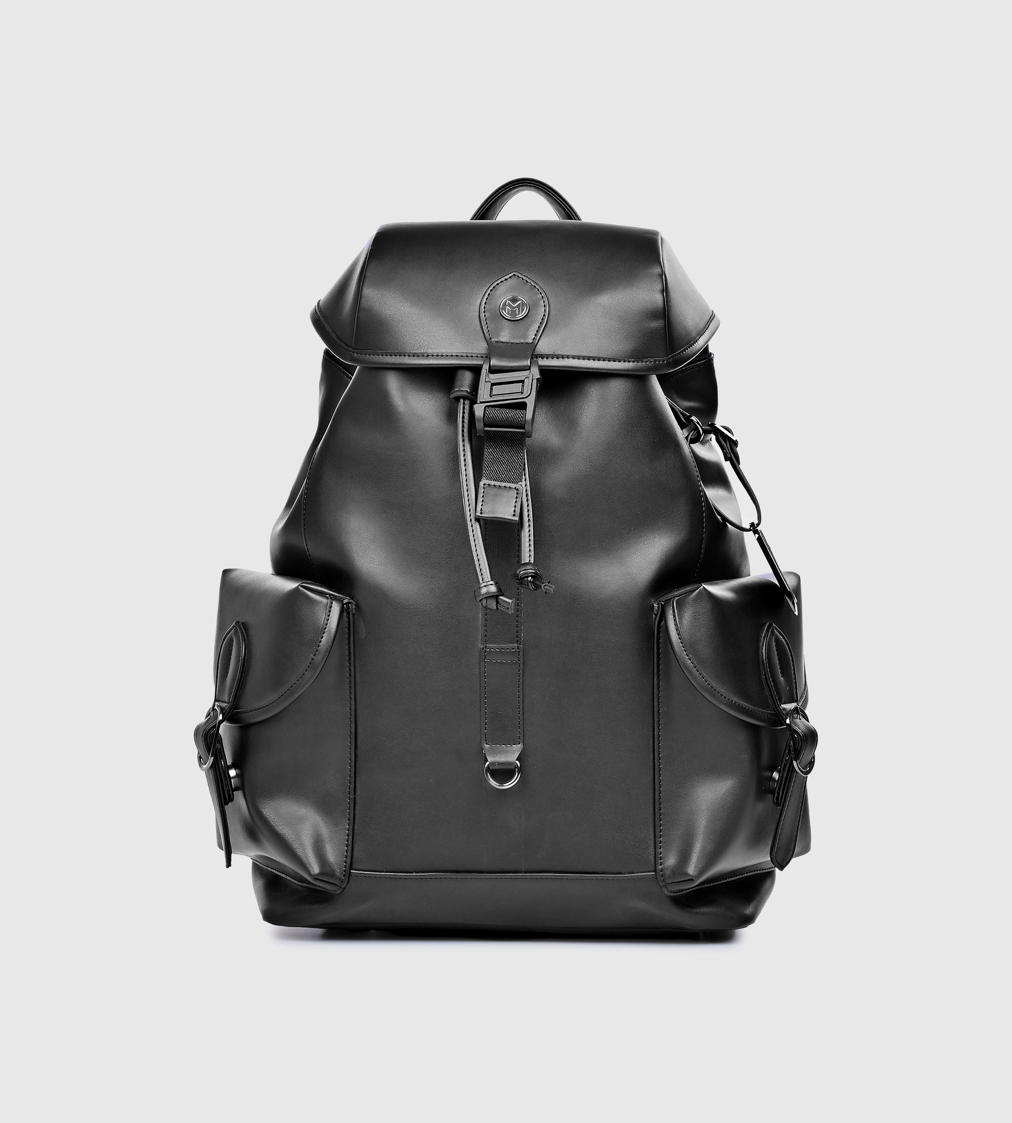 Noir Magnetic Lock Laptop Backpack- Black