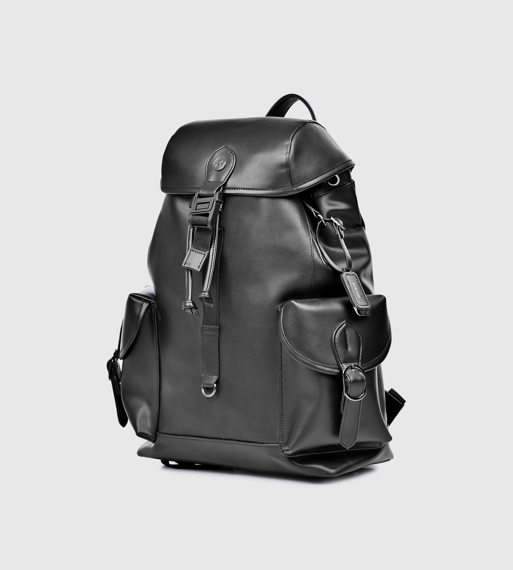 Noir Magnetic Lock Laptop Backpack- Black