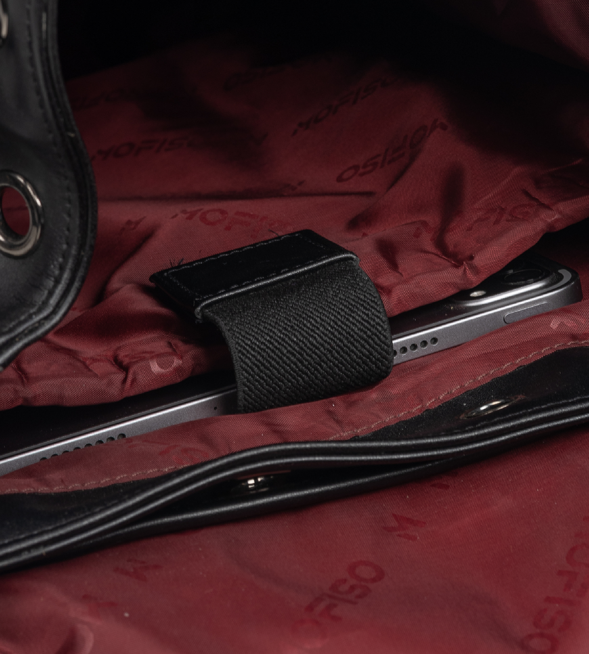 Noir Magnetic Lock Laptop Backpack- Black