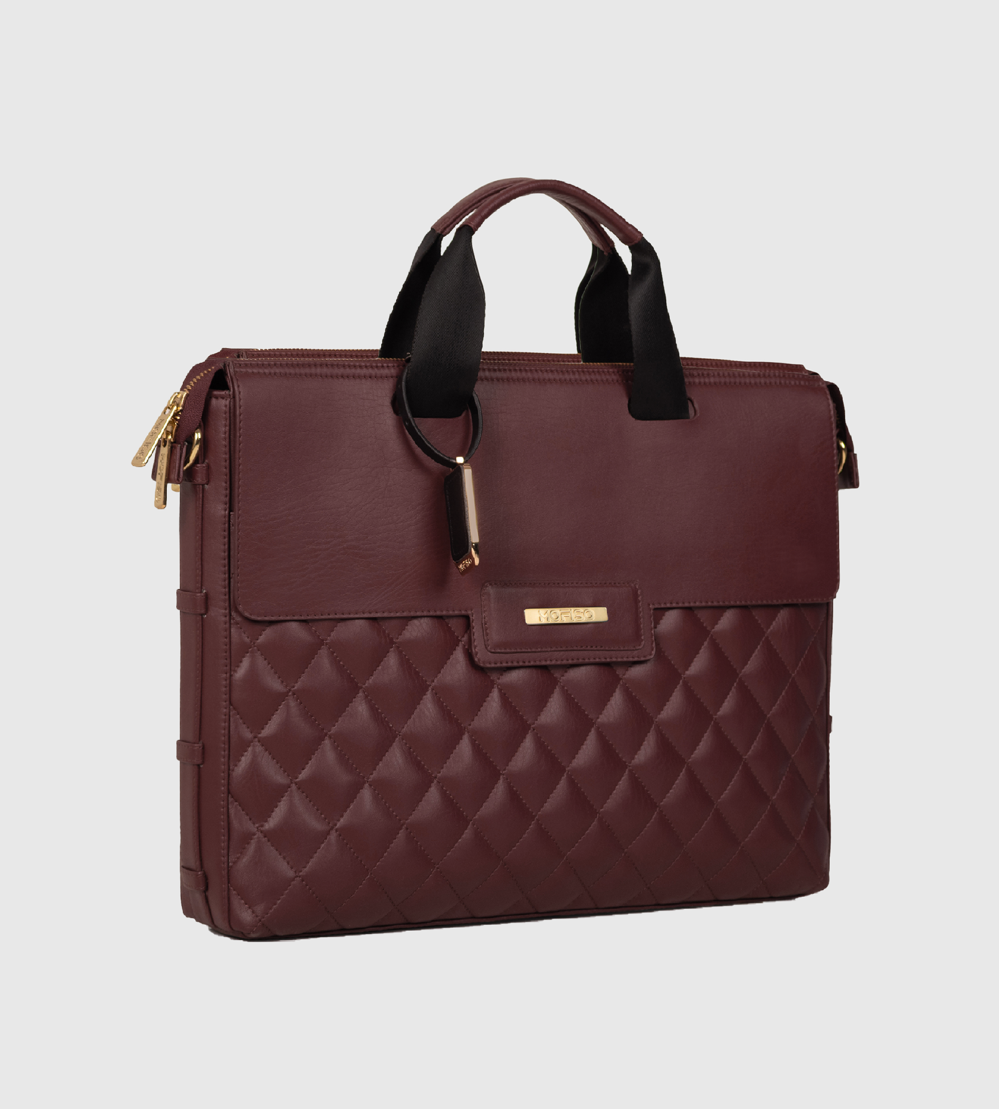 Noir Laptop Bag with Detachable Laptop Sleeve- Ox Red