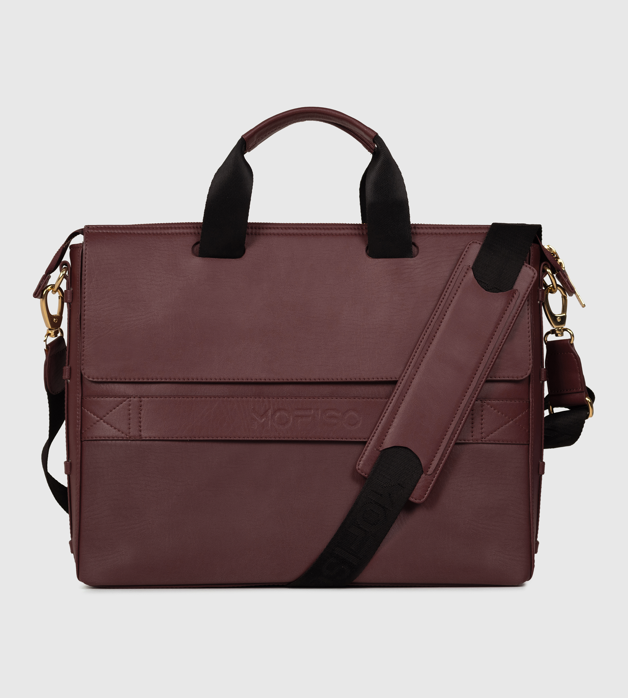 Noir Laptop Bag with Detachable Laptop Sleeve- Ox Red