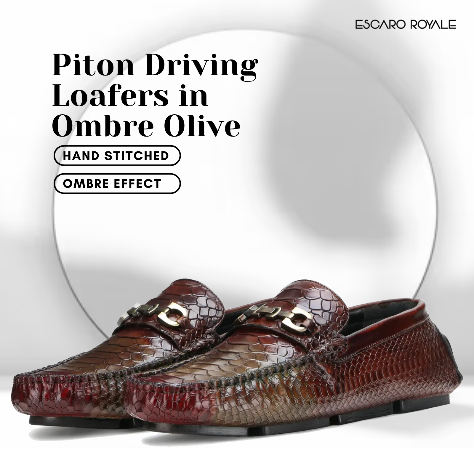 Piton Driver Loafers in Ombre Olive