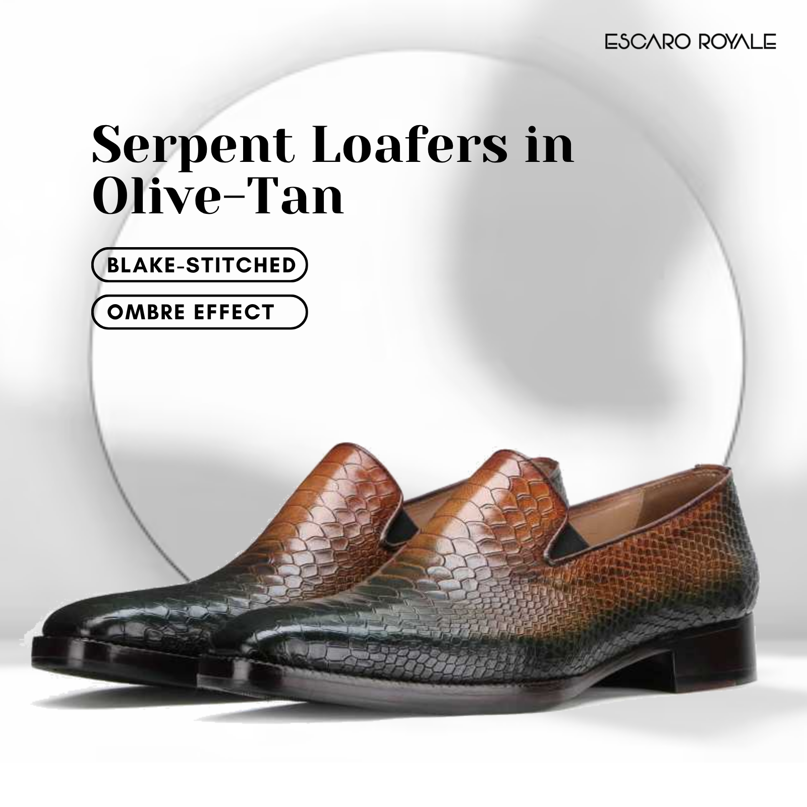 Serpent Loafers in Olive-Tan
