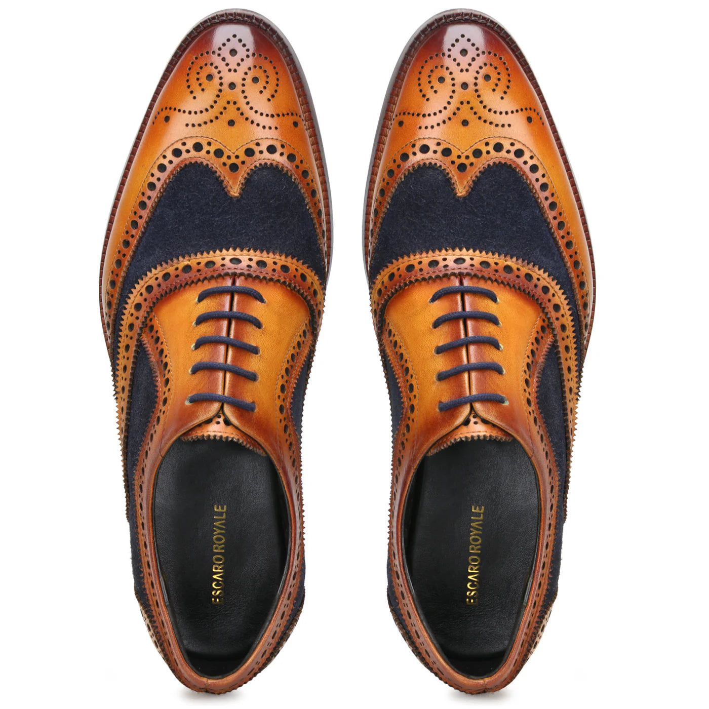 London Wingtip Brogues Whisky Blue