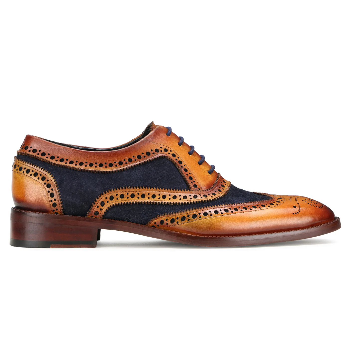 London Wingtip Brogues Whisky Blue