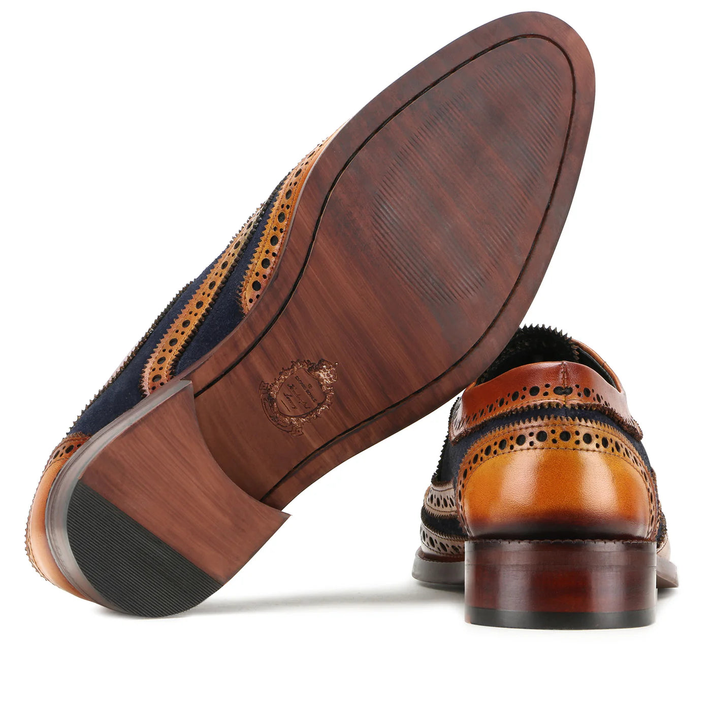 London Wingtip Brogues Whisky Blue