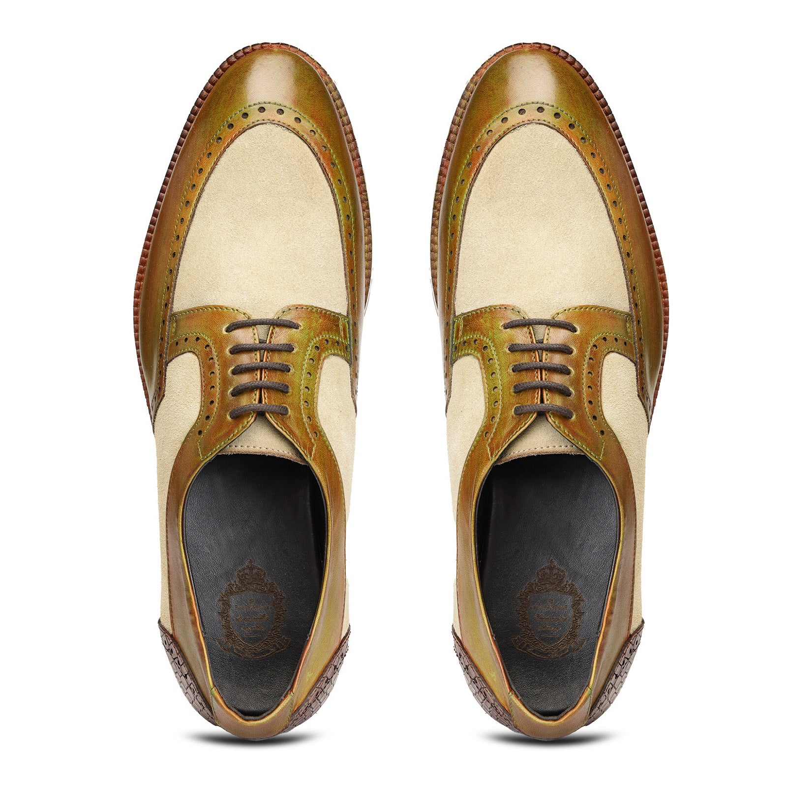 Stefano Designer Derby Shoes in olive