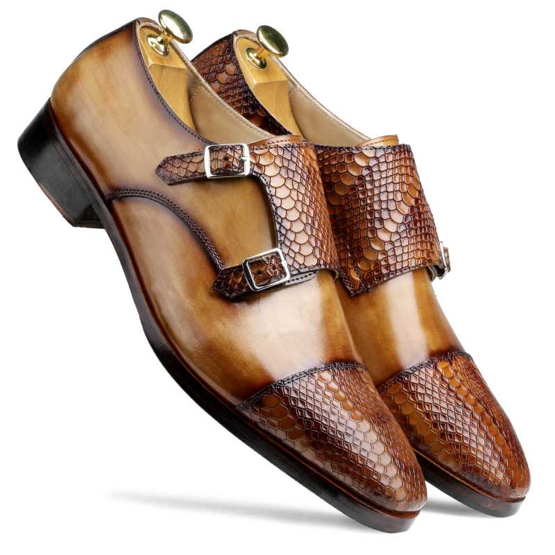 Callan Toecap Double Monks in Tan