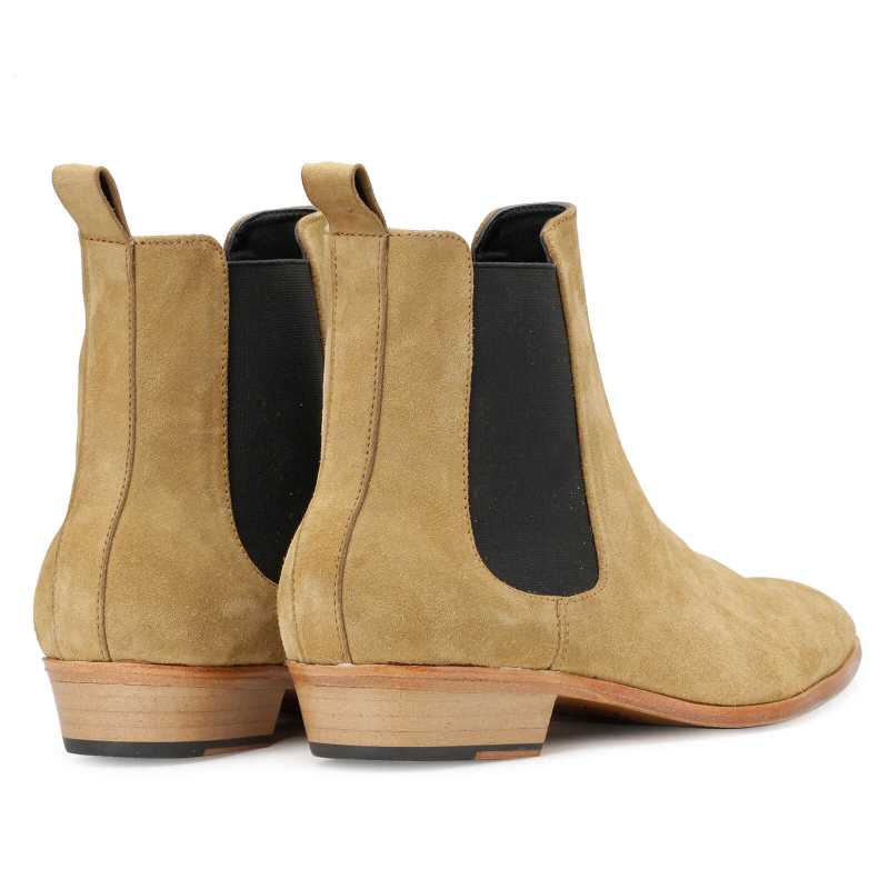 Iceman Chelsea Boots In Beige Suede