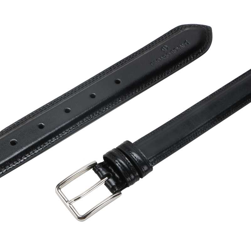 Beruto Mens Luxury Leather Belt In Black