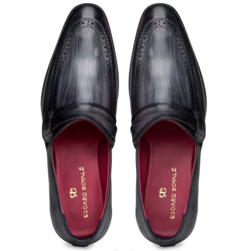 Grey Designer Penny Loafers