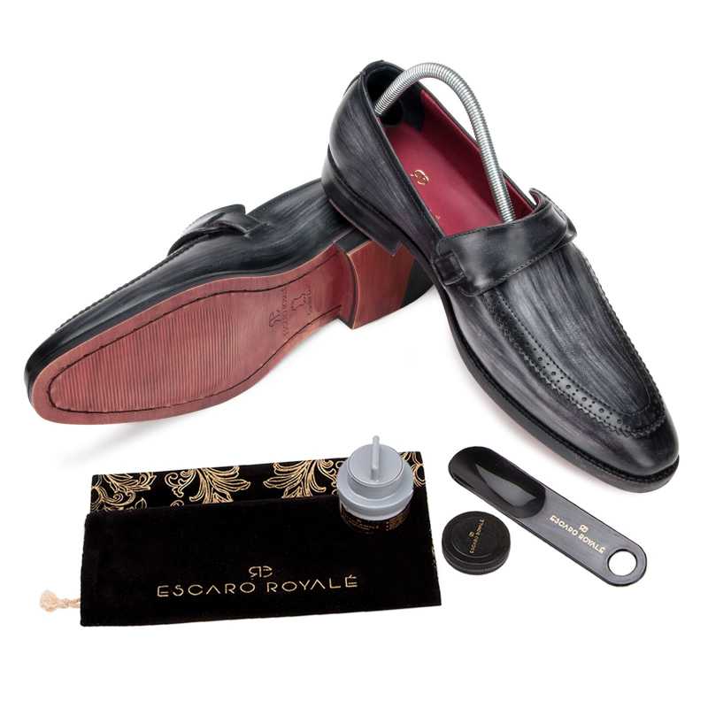 Grey Designer Penny Loafers