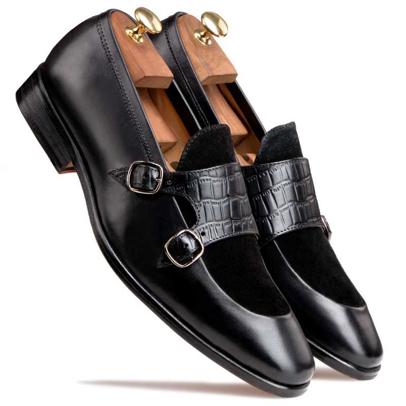 The Austin Double Monk Loafer In Black