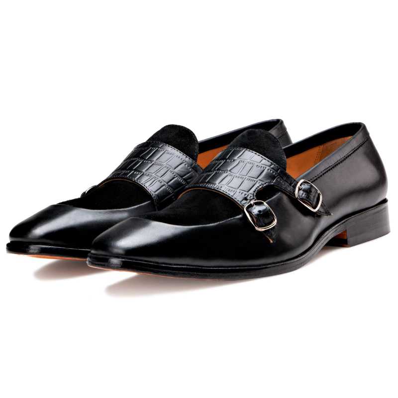 The Austin Double Monk Loafer In Black