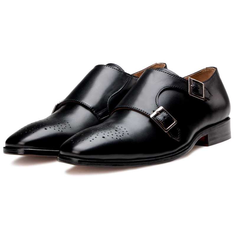 The Lincoln Monk Medallion Loafer In Black / clearance