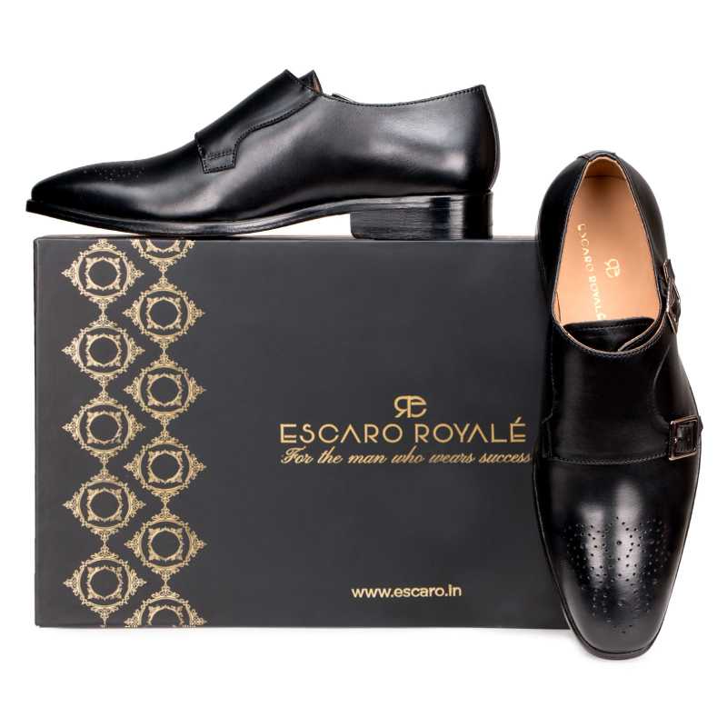 The Lincoln Monk Medallion Loafer In Black / clearance