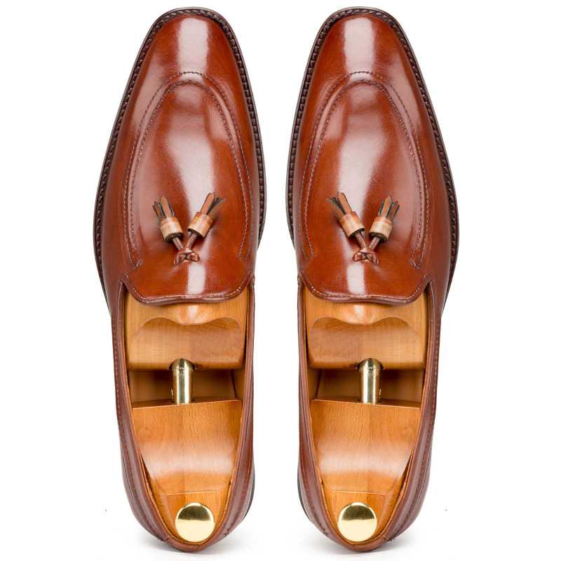 Brown Leather Tassel Loafers