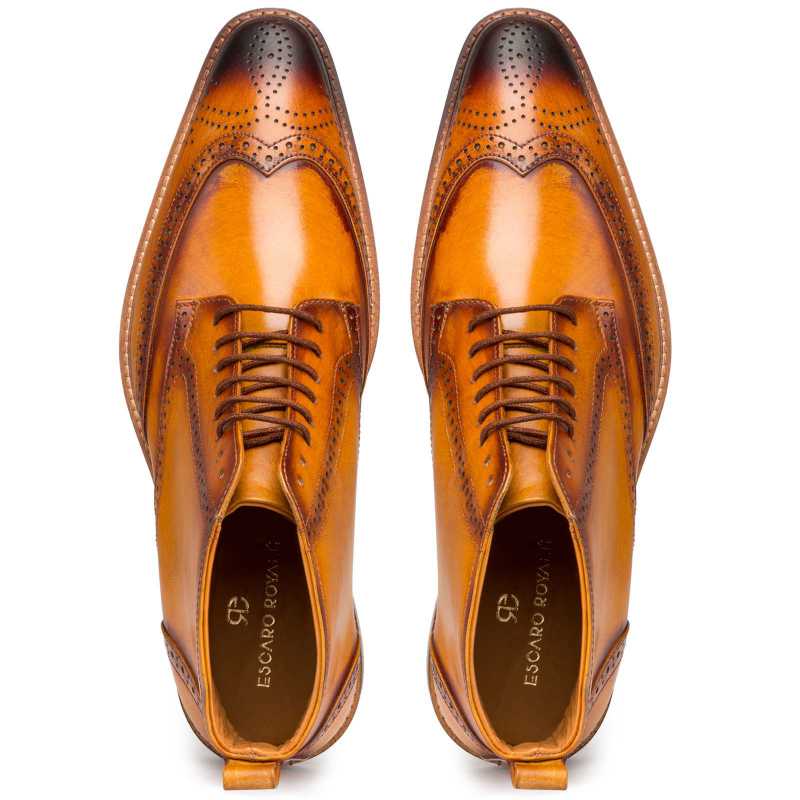Tan Wingtip Brogue Chukka Boots