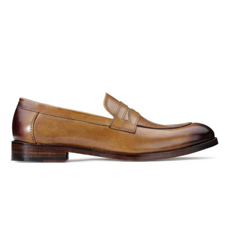 Charles Dual-Tone Tan Penny Loafers