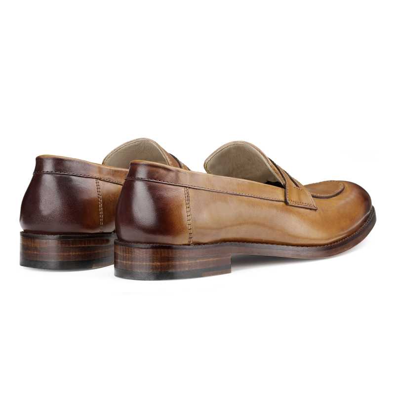 Charles Dual-Tone Tan Penny Loafers