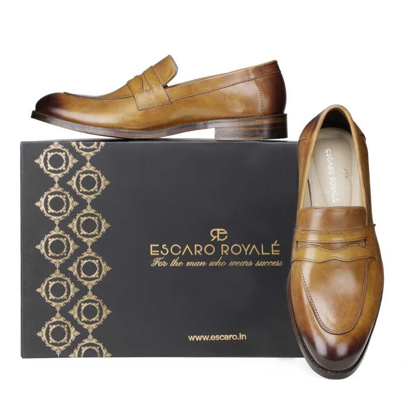 Charles Dual-Tone Tan Penny Loafers