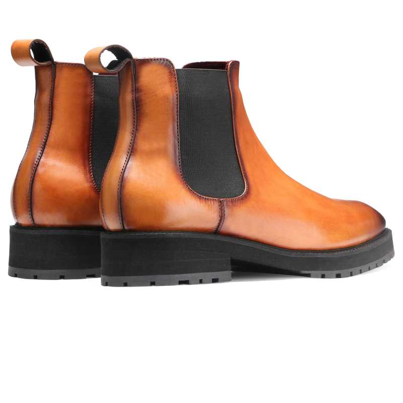 The Okley Tan Luxury Chelsea Boots - men's shoes, view 4