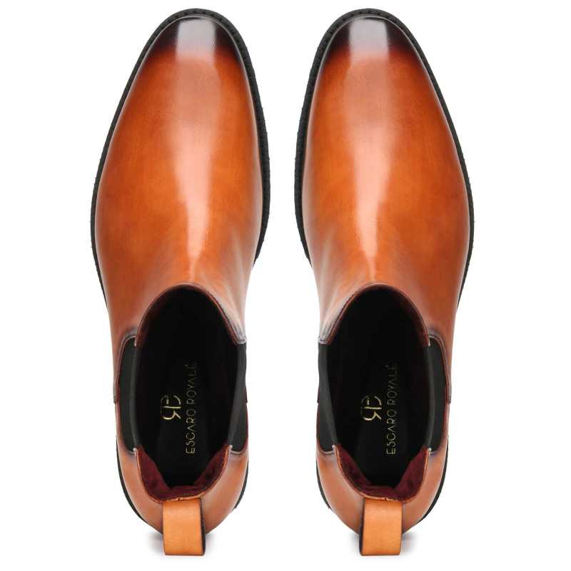 The Okley Tan Luxury Chelsea Boots - men's shoes, view 5