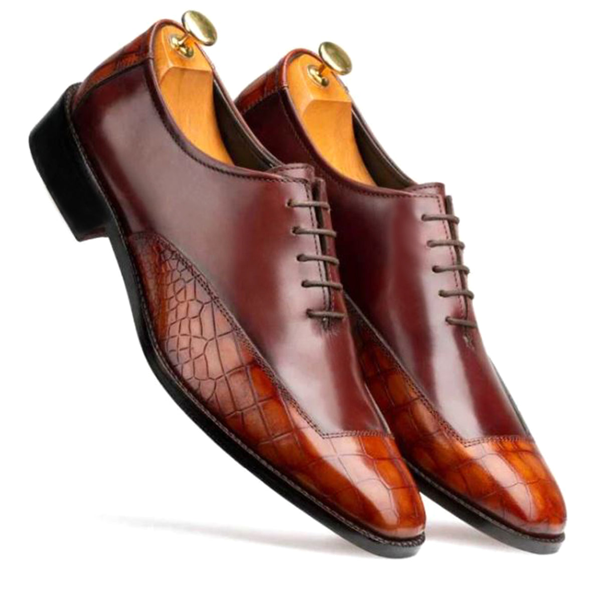 Atticus Oxford Shoes In Brown & Tan / clearance