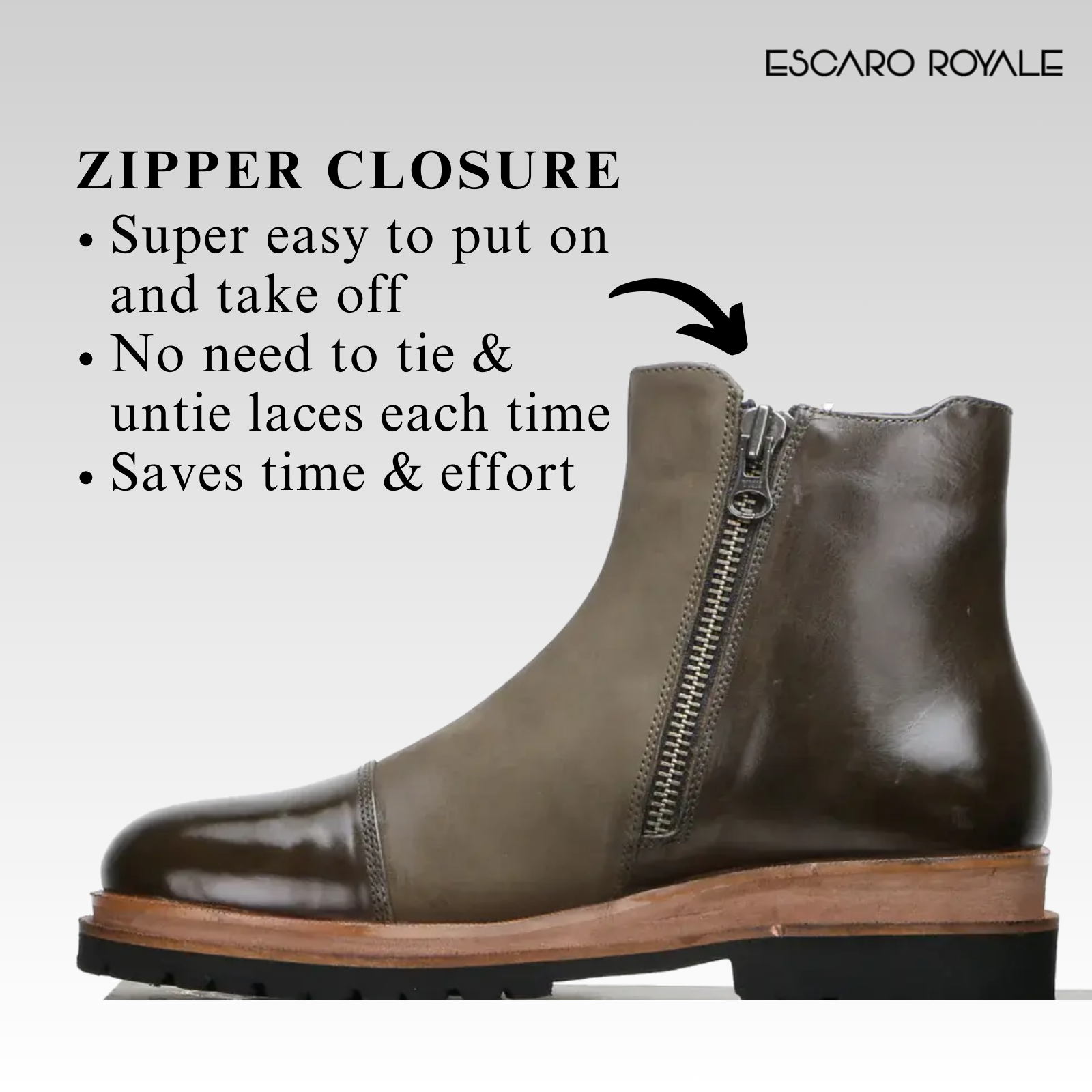 Escaro Royale Maurice Zipper Boots