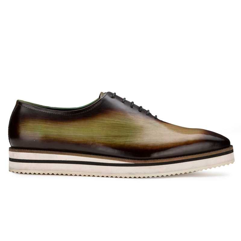 The Amerigo Wholecut Oxford in Green Burnish / clearance