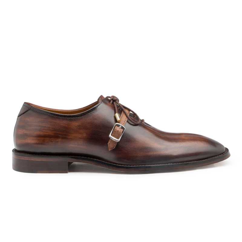Thin-Strap Dark Brown Wooden Oxford - men's leather shoes, view 2