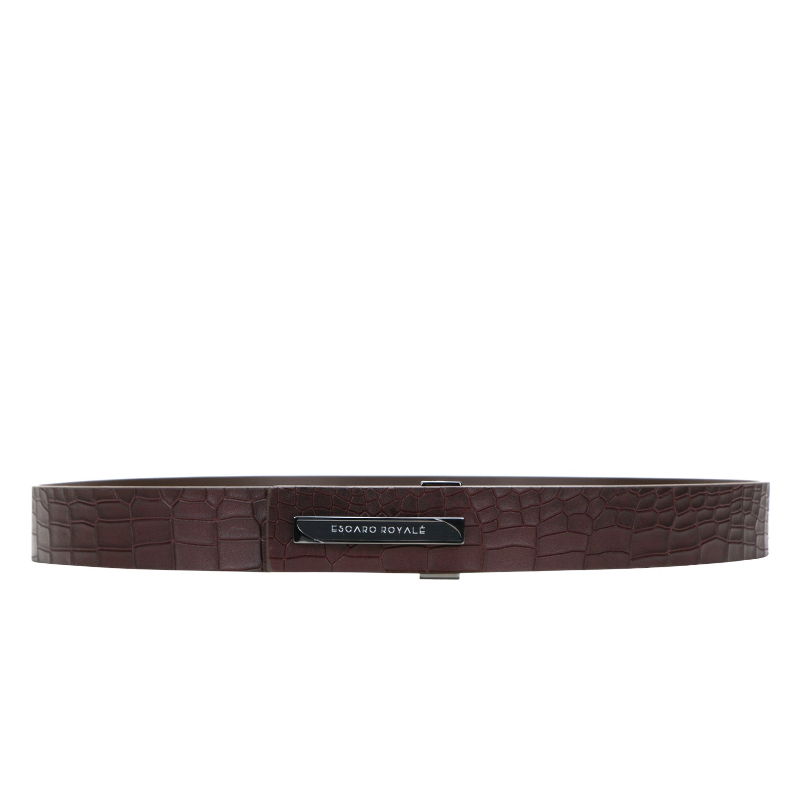AZEL CROCO Men's Luxury Leather Belt in Wine