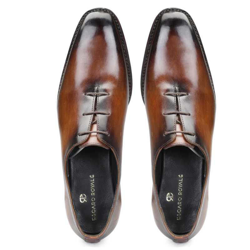 Sabre Goodyear Welted Fiddleback Wholecut Oxford IN Brown Patina