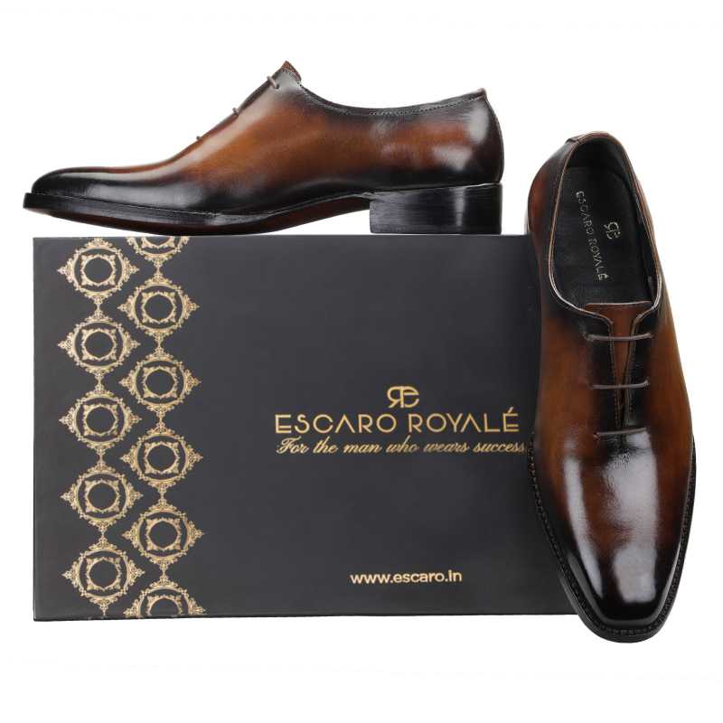 Sabre Goodyear Welted Fiddleback Wholecut Oxford IN Brown Patina