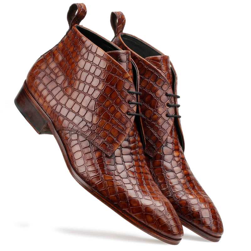 Optimus Chukka Boots In Patina Cognac