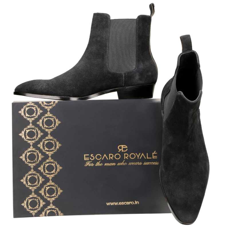 Iceman Chelsea Boots In Black Suede