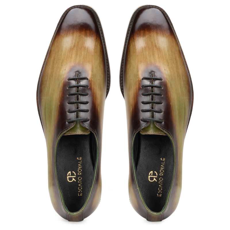 The Amerigo Wholecut Oxford In Green Burnish