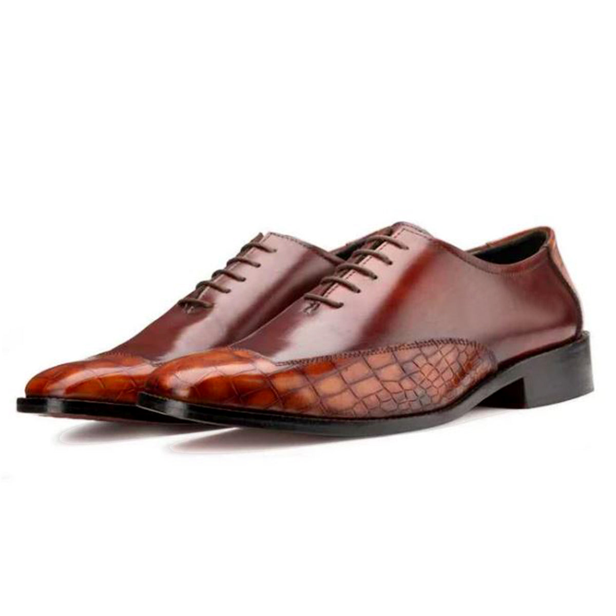 Atticus Oxford Shoes In Brown & Tan / clearance