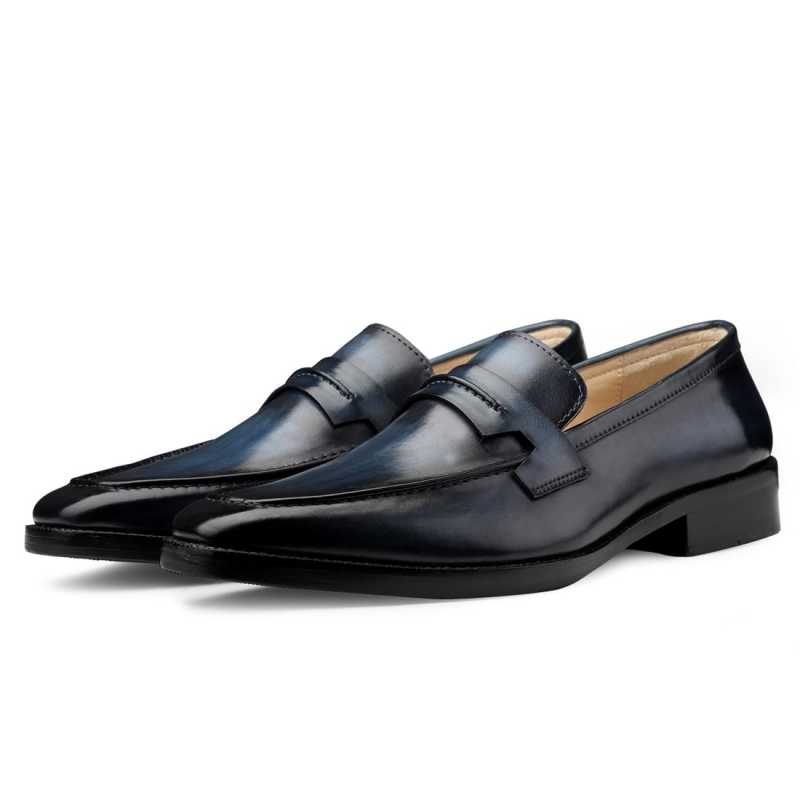 Iverson Blue Penny Loafers