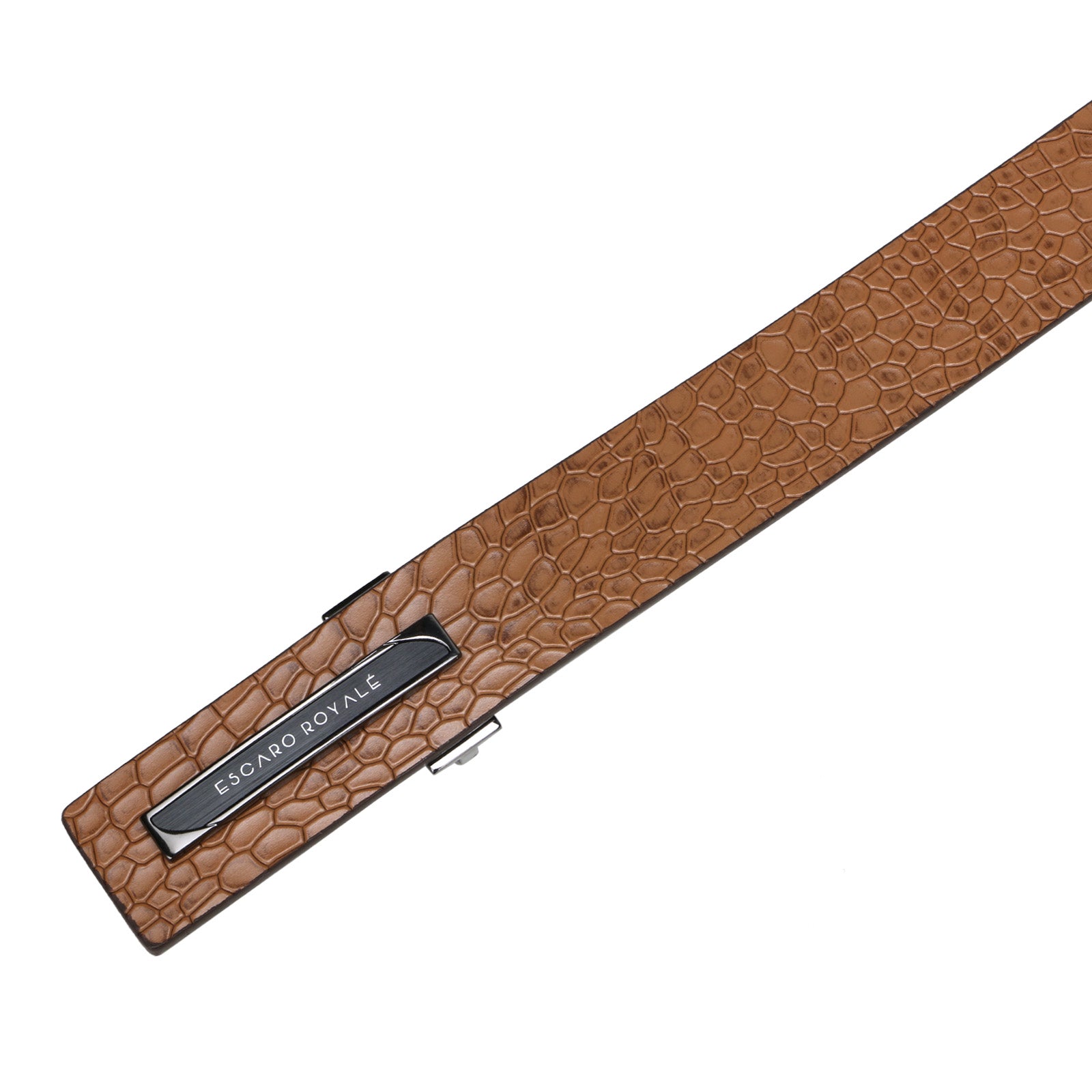 AZEL CROCO Men's Luxury Leather Belt in Tan