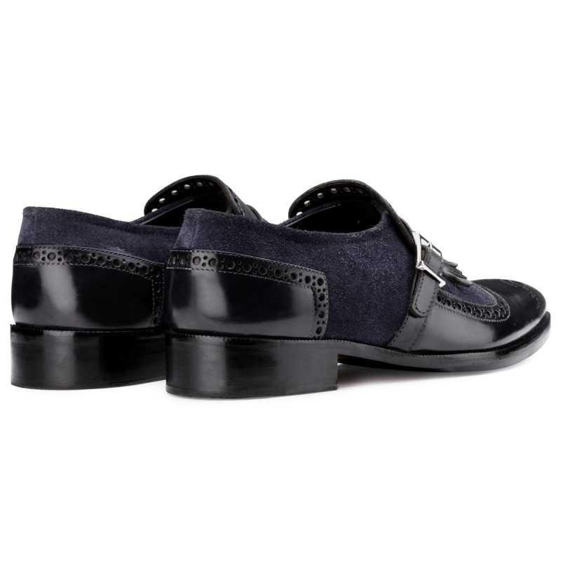 The Marco Dual Textured Kiltie Monkstrap in Blue / clearance