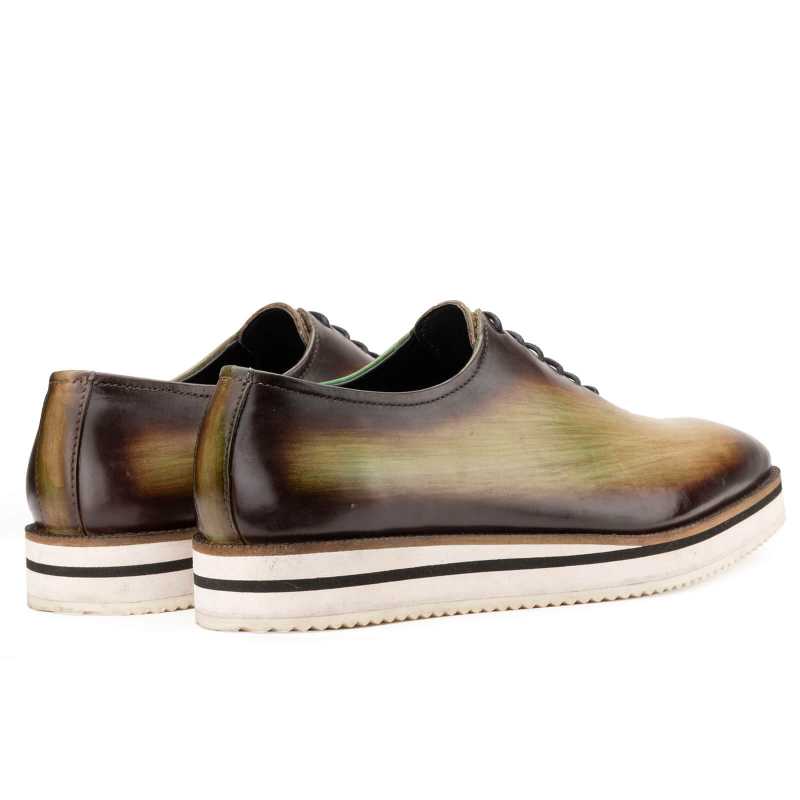The Amerigo Wholecut Oxford in Green Burnish / clearance