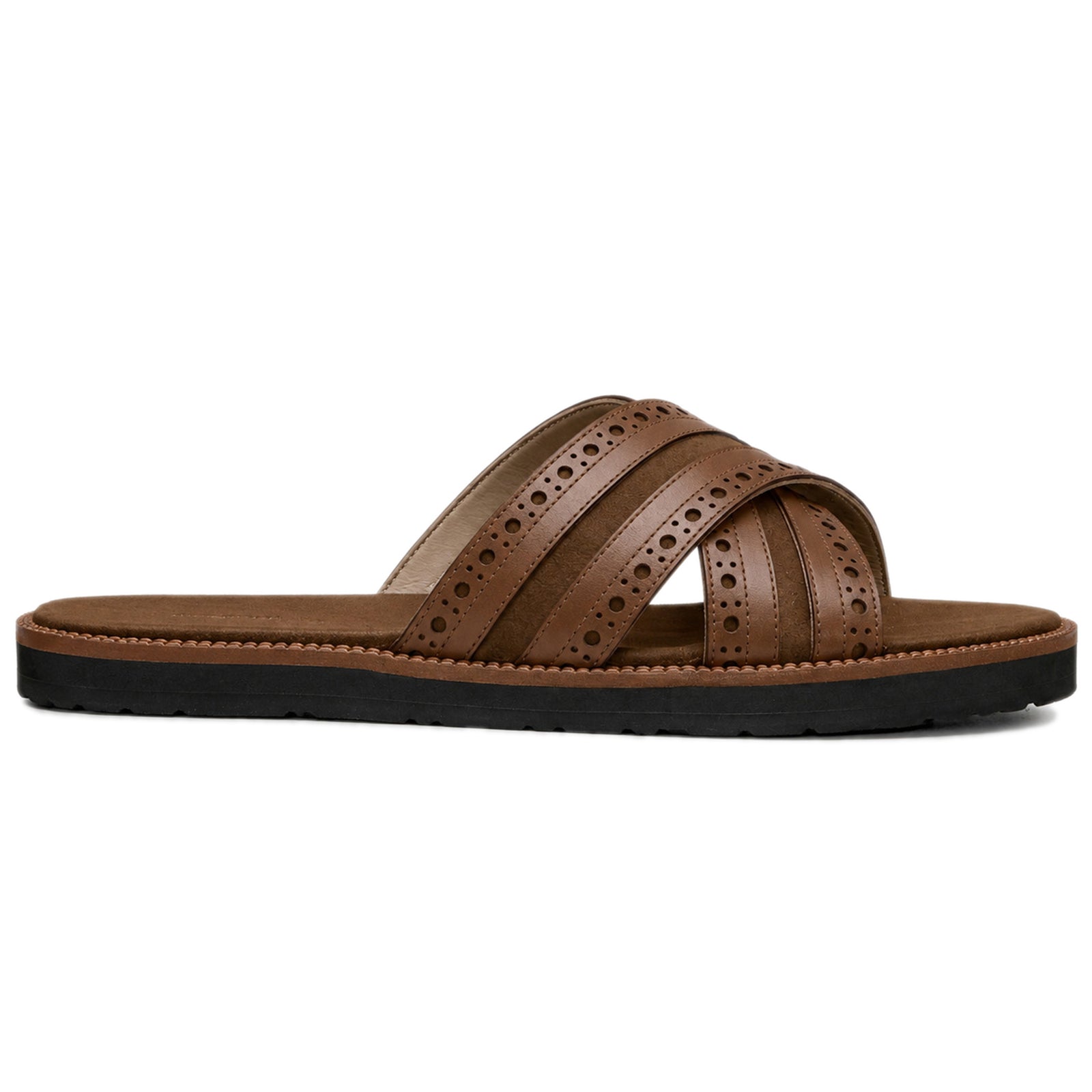 The Veneto Crossband Sliders in  Brown