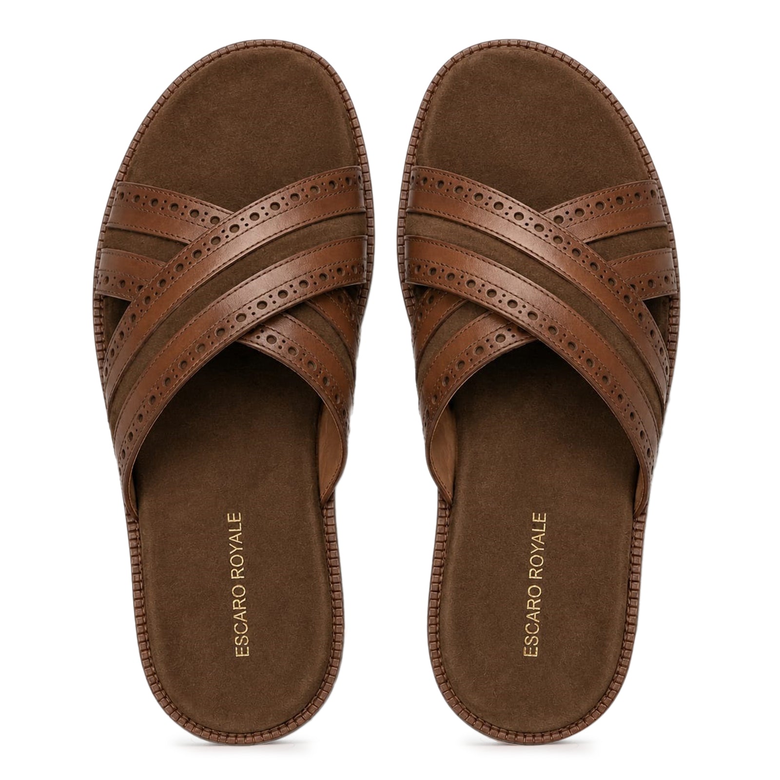 The Veneto Crossband Sliders in  Brown
