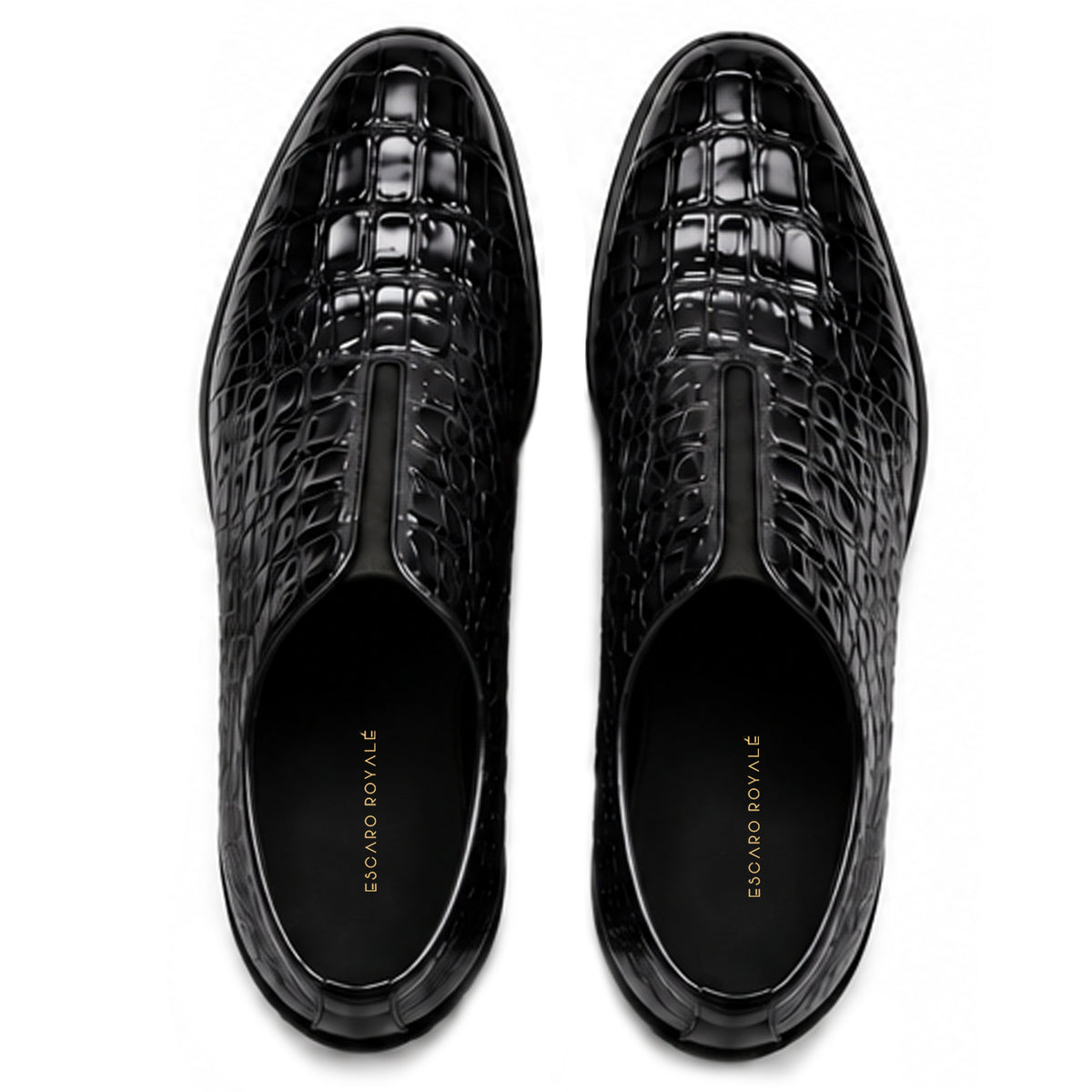 Sovrano Laceless Loafers Croc Pattern in Black - men's shoes, view 5