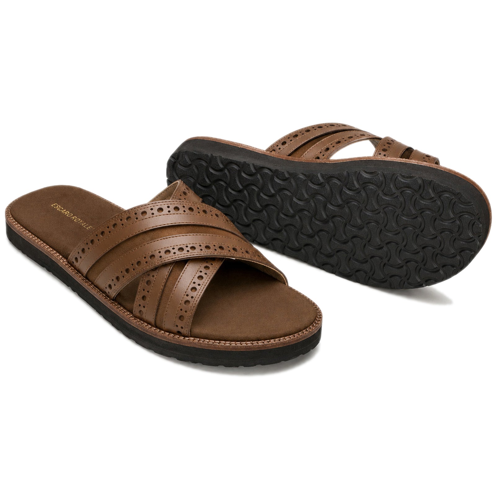 The Veneto Crossband Sliders in  Brown
