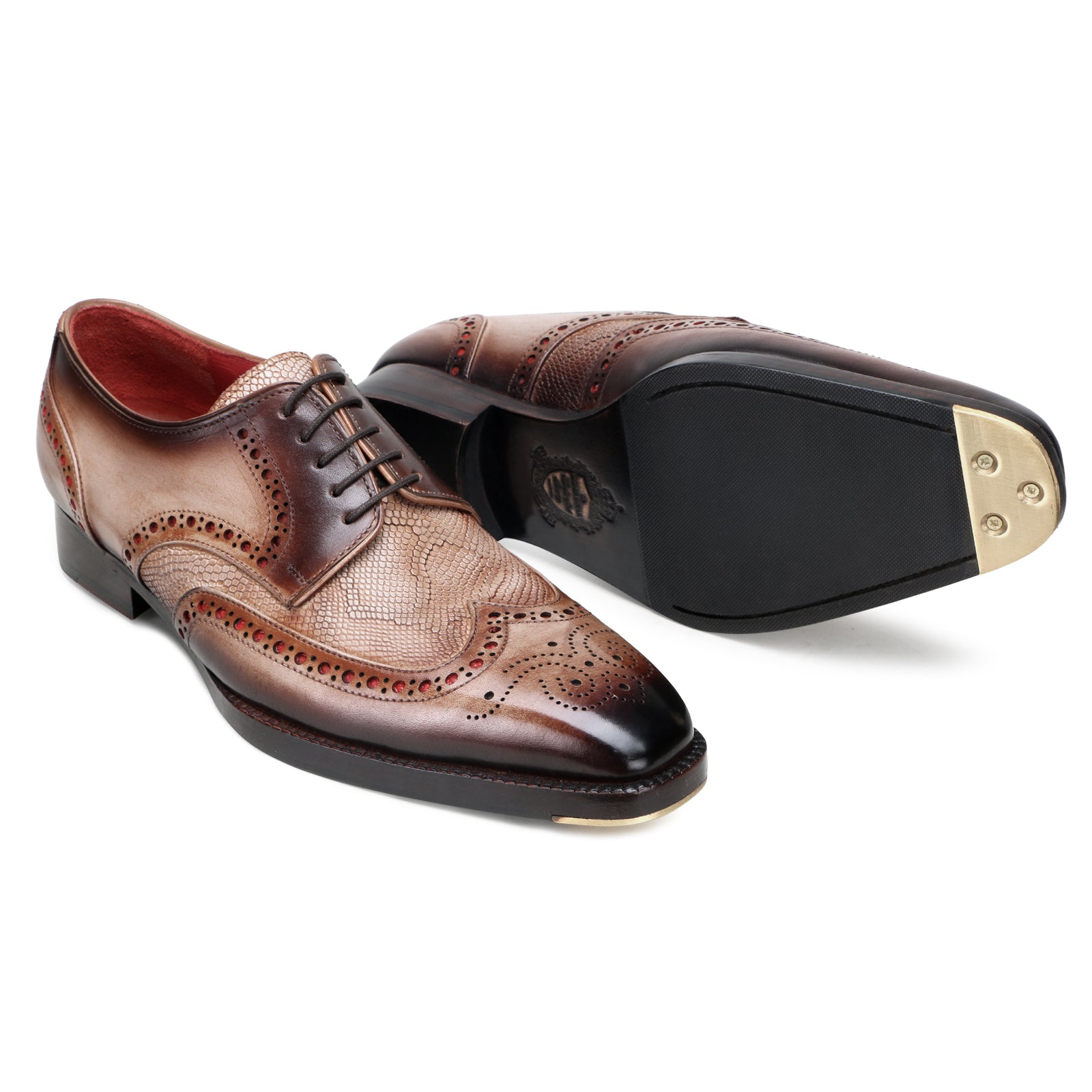 Imperial Hand-Crarved Oxfords in Espresso Walnut