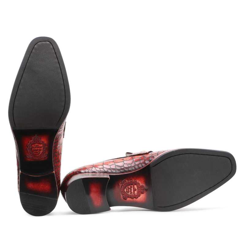 Brig Textured Horsebit Slipons - Brown / clearance