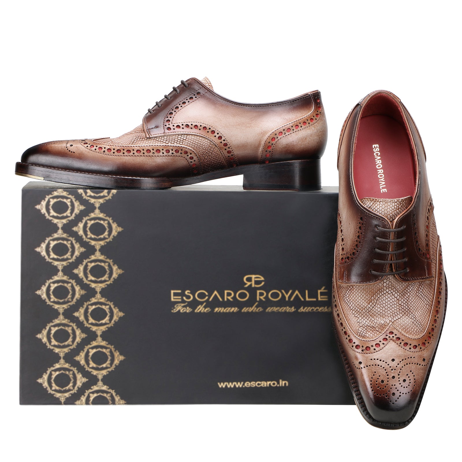 Imperial Hand-Crarved Oxfords in Espresso Walnut