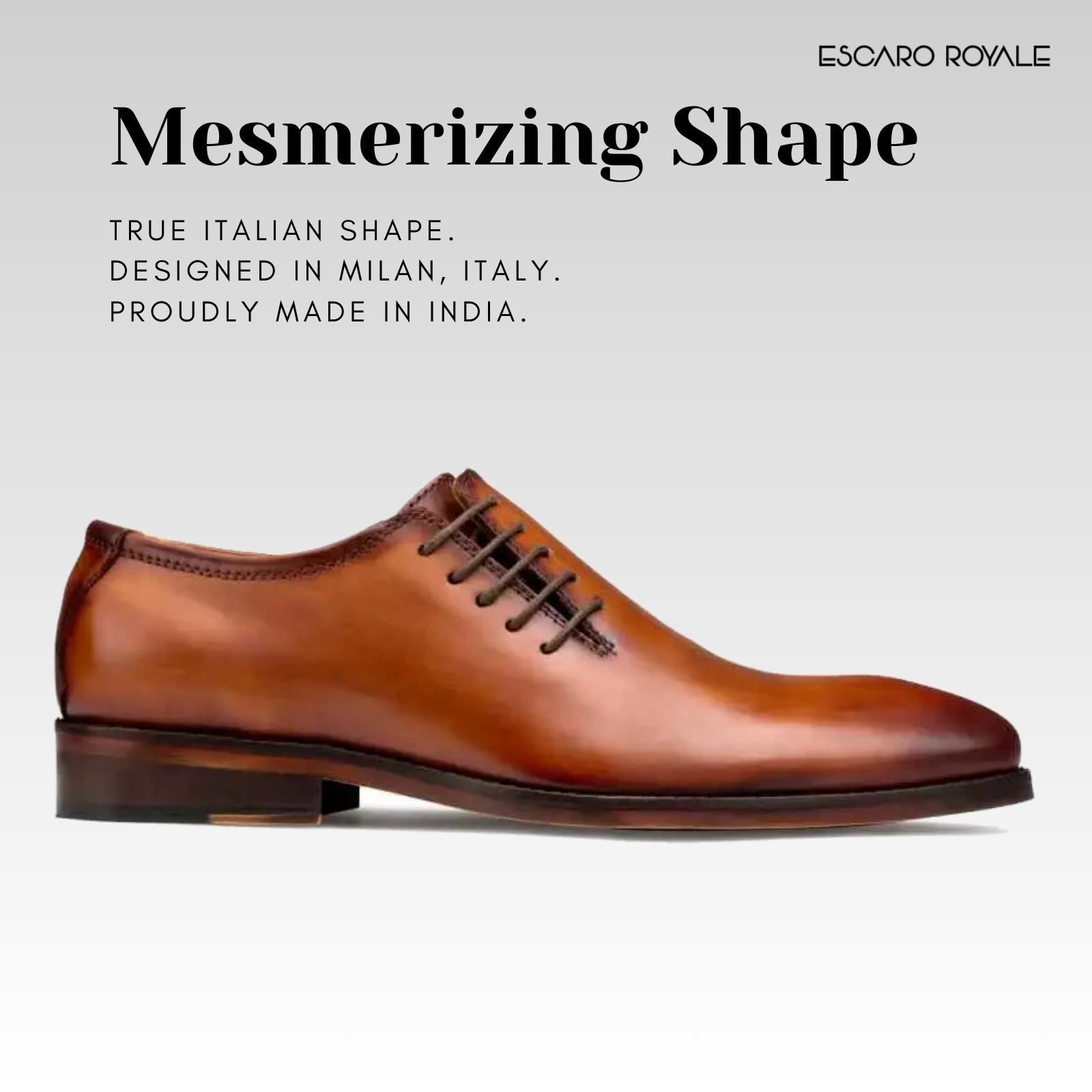 Side Lace-Up Wholecut Oxfords In Cognac
